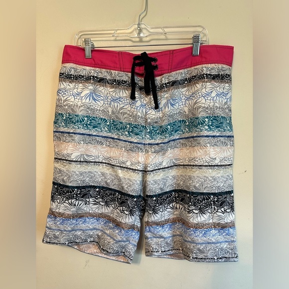 ROBERT GRAHAM Men PILLARS Classic-Fit Woven Board Swim Shorts Colorful Size‎ 36 - Picture 1 of 3